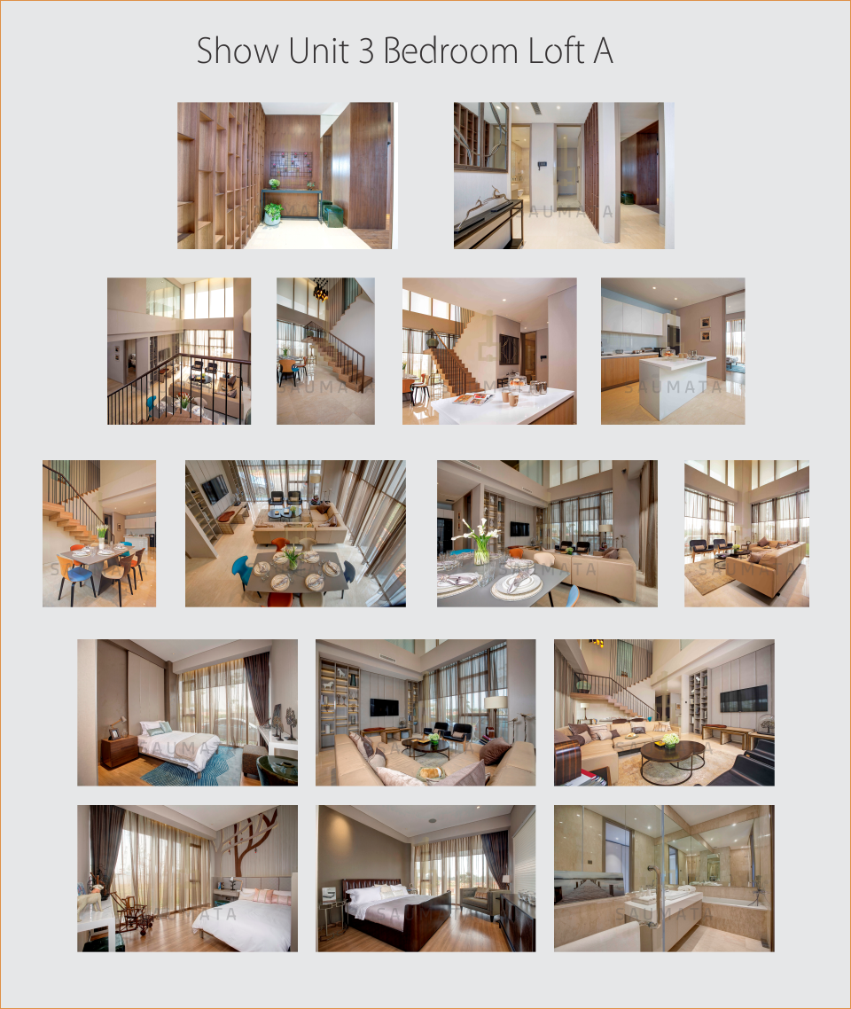 showunit apartemen saumata type unit 3 bedroom loft A
